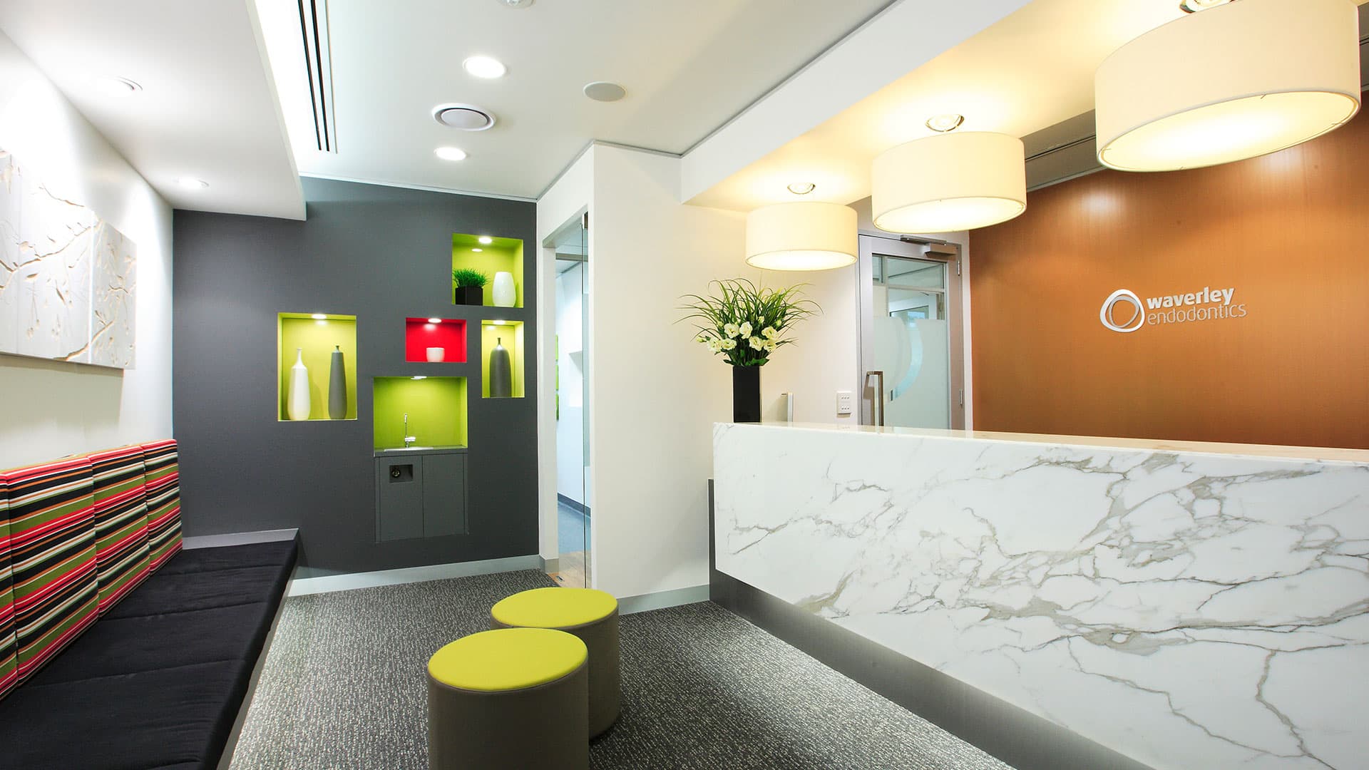 Comfortable waiting area with modern decor